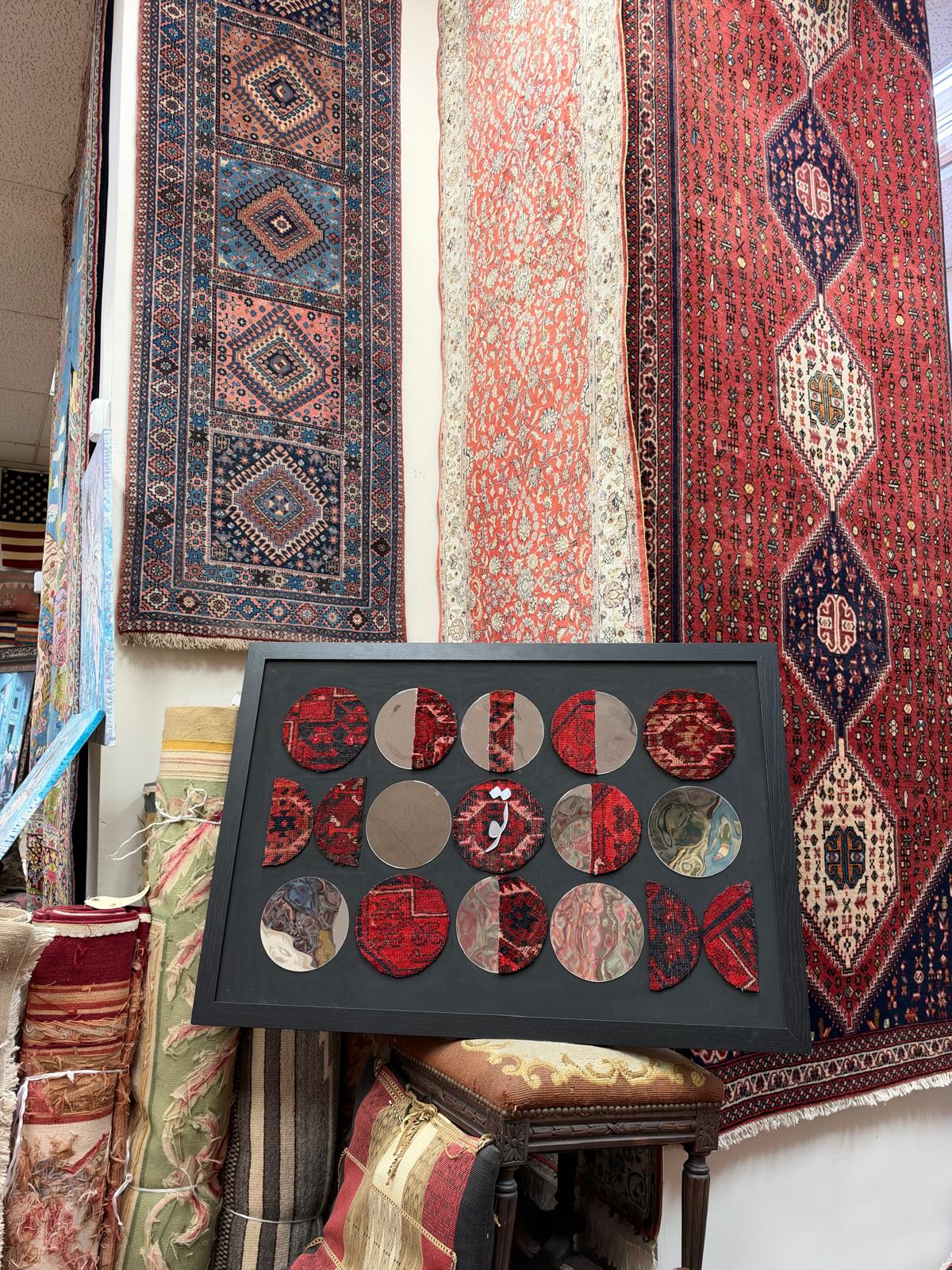 Persian rug and mirrors